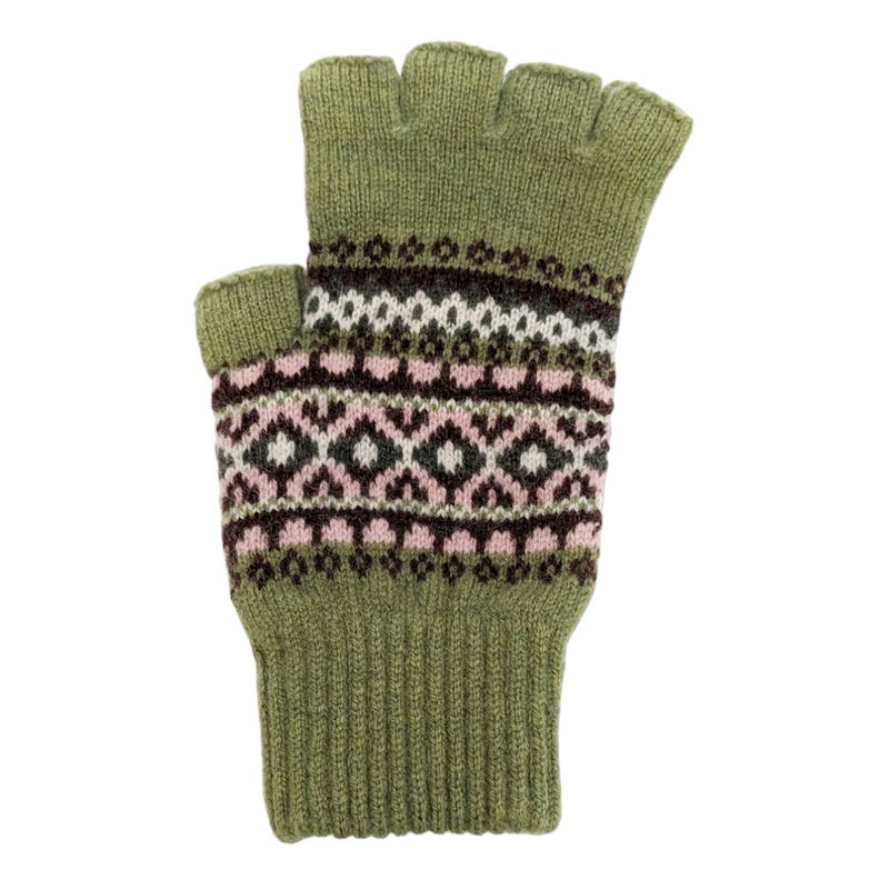 Old School Beauly Glen Affric Bothy Fingerless Gloves green