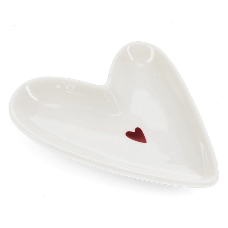Glossy Ceramic Trinket Dish - Heart