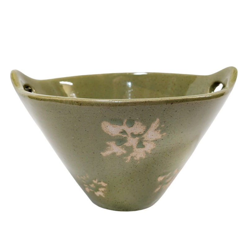 Green Floral Bowl Small front