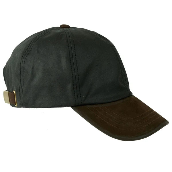 Heather Hats Baseball Cap Hamilton Wax Leather Black ZH009-BLACK