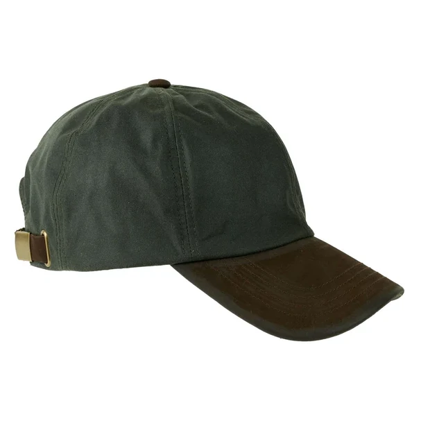 Heather Hats Hamilton Wax Leather Peak Baseball Cap in Olive ZH009 main