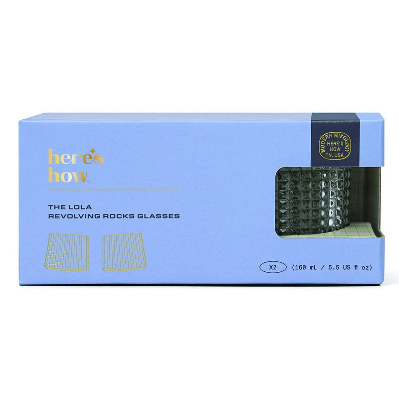 Here's How Lola Revolving Rocks Set of 2 Glasses HHC109 box front