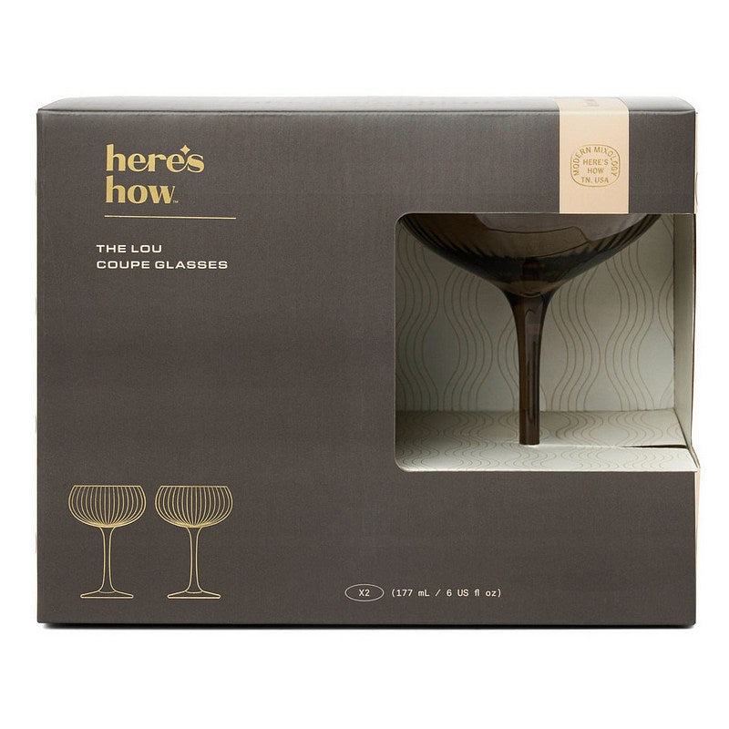 Here's How Lou Coupe Glass Smoke Set of 2 HHC105 box front