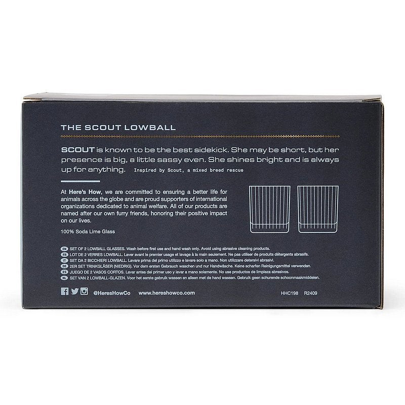 Here's How Scout Lowball Glass Set of 2 Blue HHC198 box rear