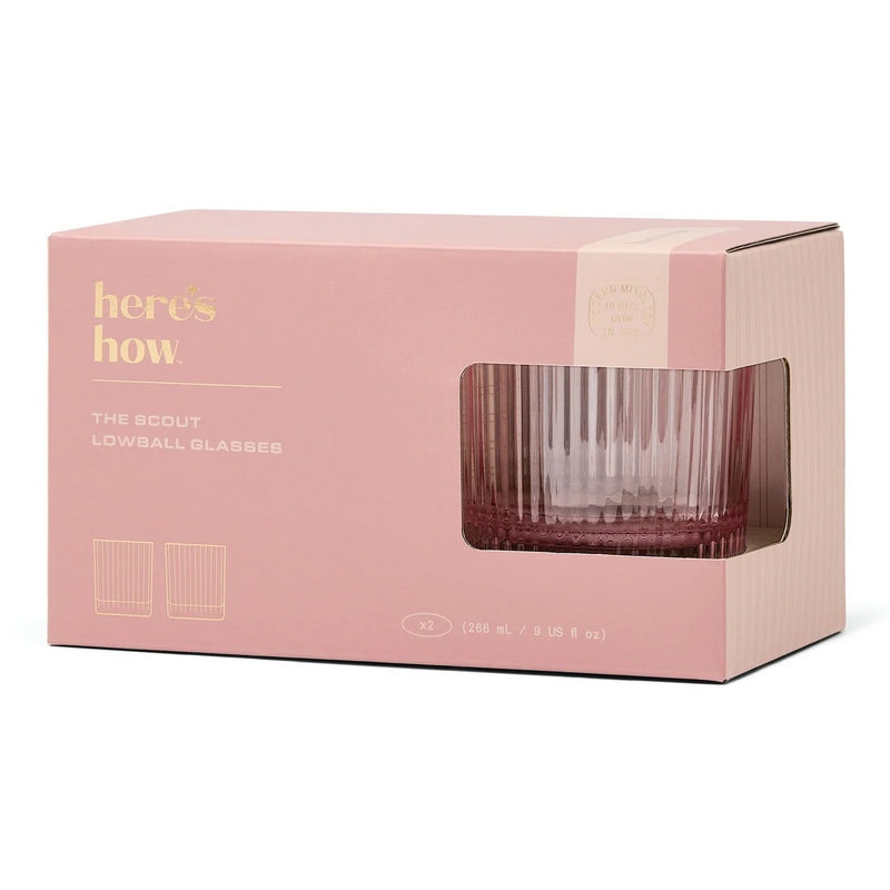 Here's How Scout Lowball Glasses Blush Set of 2 HHC197 box front