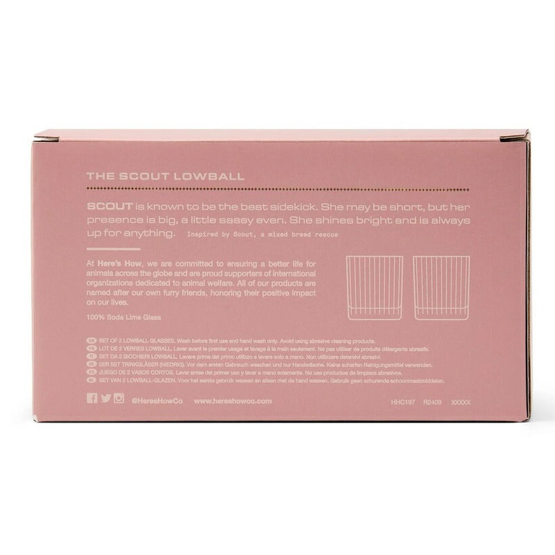Here's How Scout Lowball Glasses Blush Set of 2 HHC197 box rear