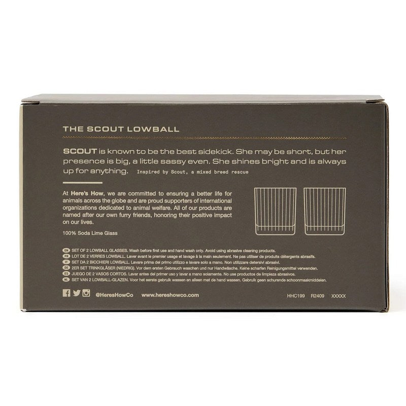 Here's How Scout Lowball Glasses Smoke Set of 2 HHC199 box rear