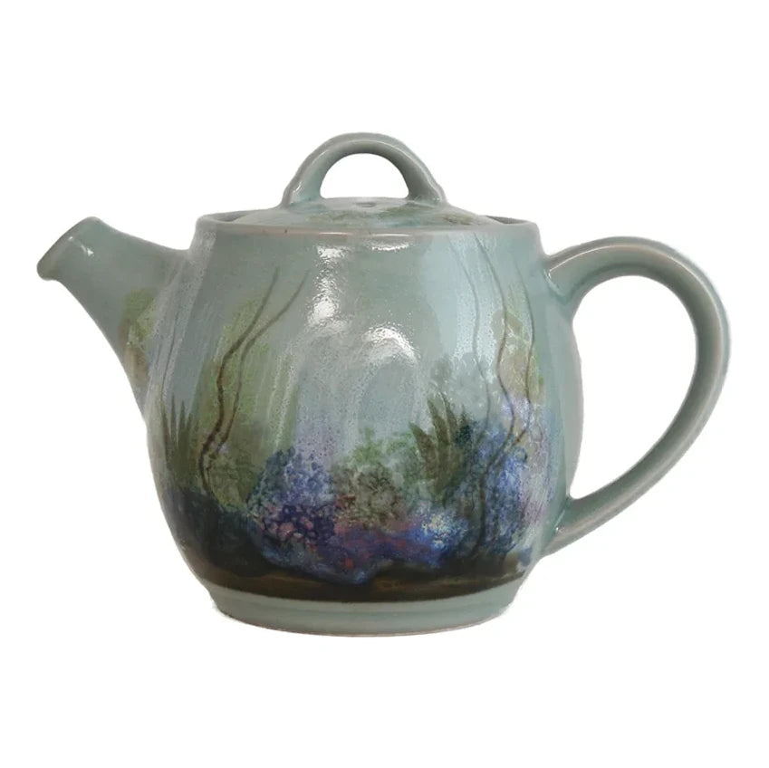 Highland Stoneware Celadon Rockpool Teapot 0525RPC front