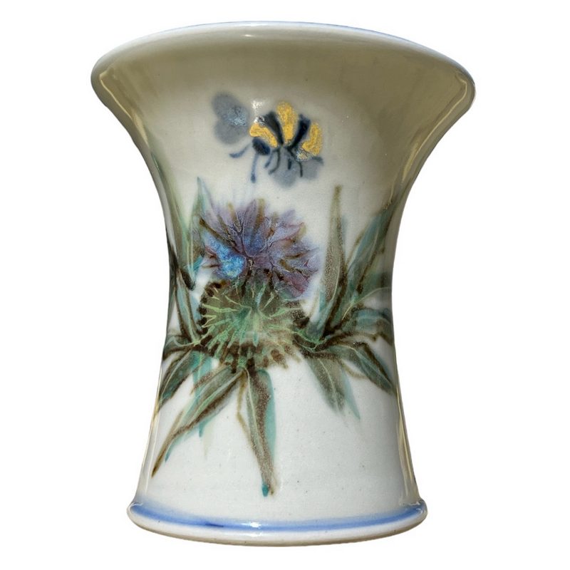 Highland Stoneware Thistle Cylinder Vase Extra Small 0851TH front