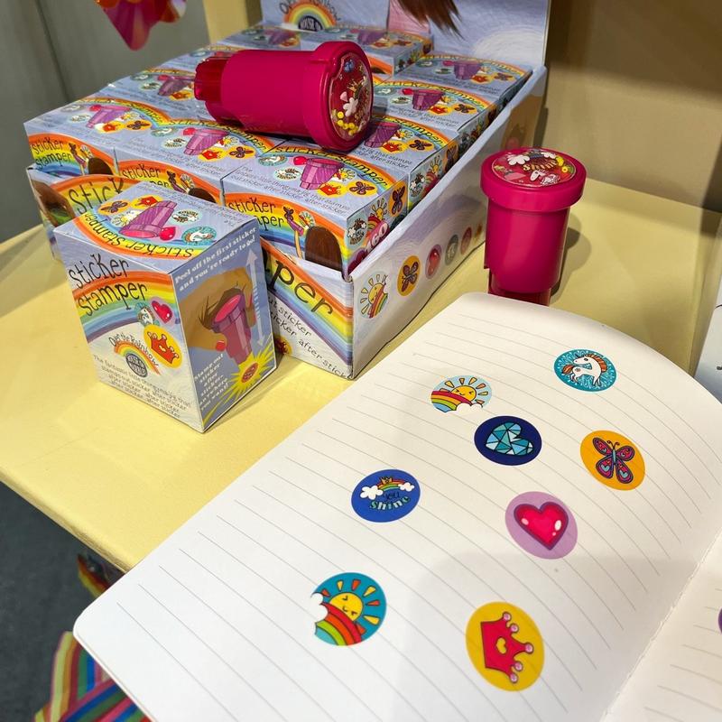 House Of Marbles Rainbow Sticker Stamper 213266 in use 2