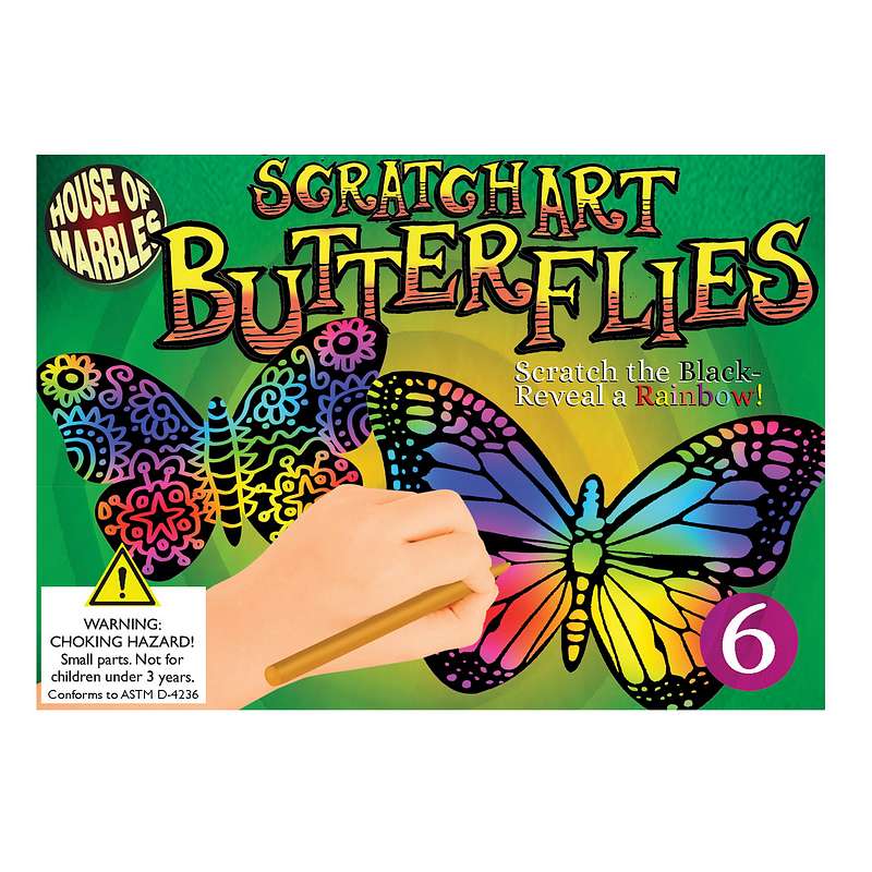 House Of Marbles Scratch Art Set Butterflies 220015 main