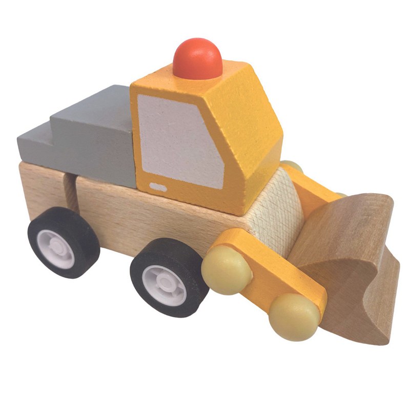 House Of Marbles Wooden Clockwork Construction Vehicles 220024 digger front