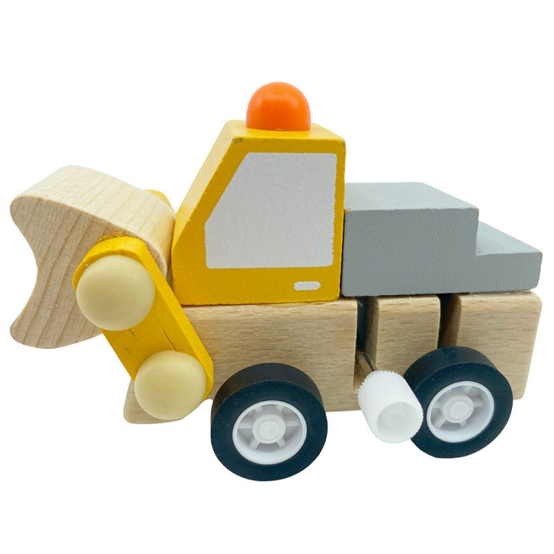 House Of Marbles Wooden Clockwork Construction Vehicles 220024 digger rear
