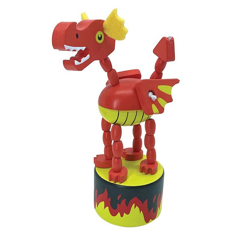 House Of Marbles Wooden Dancing Dragon Push-up Toy 220013 front read