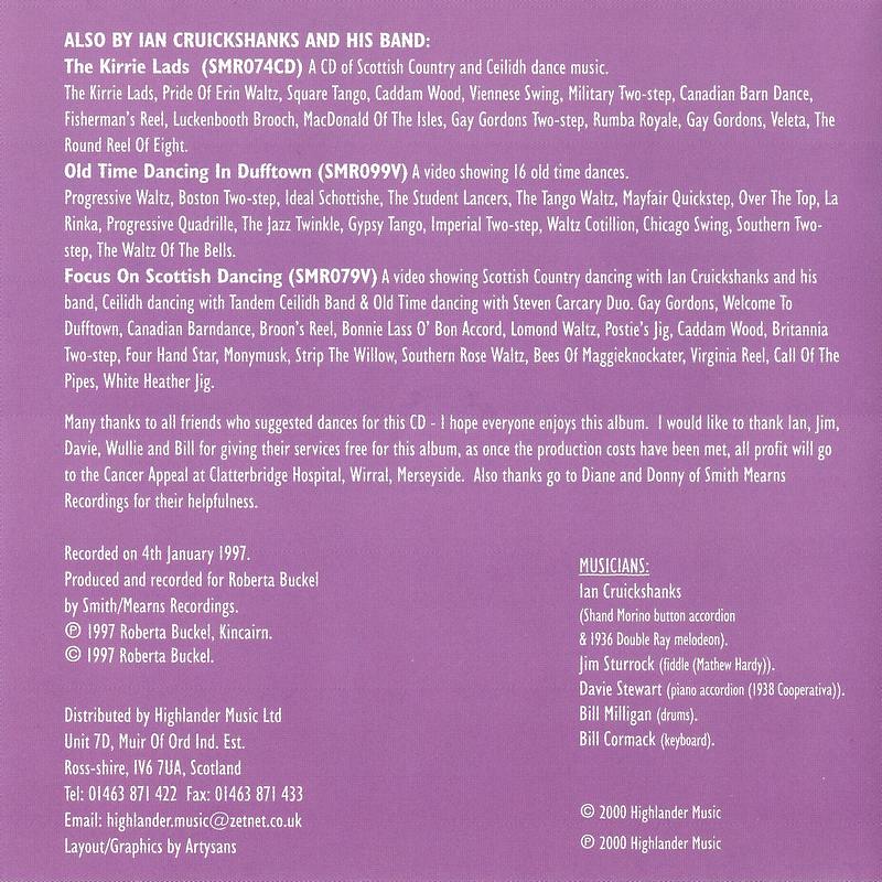 Ian Cruickshanks & His Band - Lassie Come And Dance Wi' Me KCN001 rear