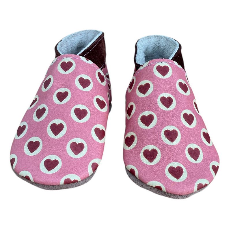 Inch Blue Pink Love Hearts Baby Booties 4614 front