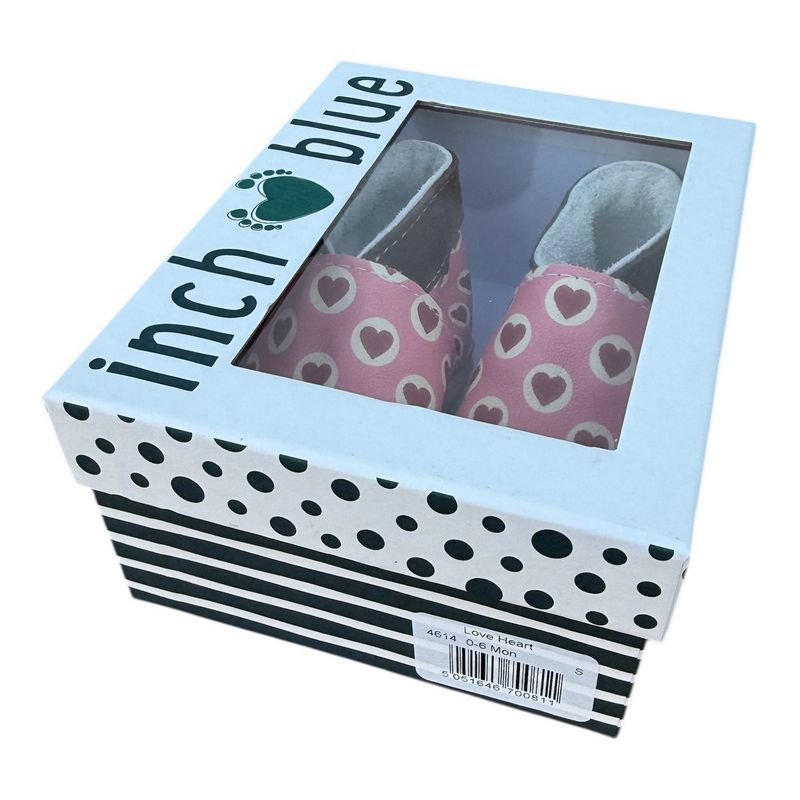 Inch Blue Pink Love Hearts Baby Booties 4614 in box