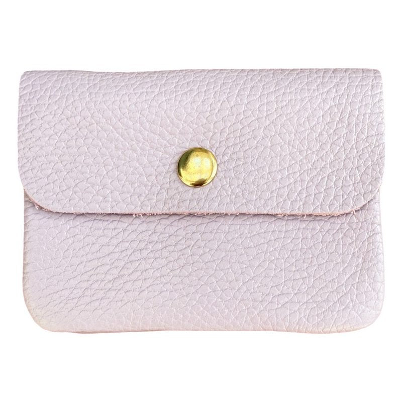 Italian Leather 3 Pocket Purse in Lilac front
