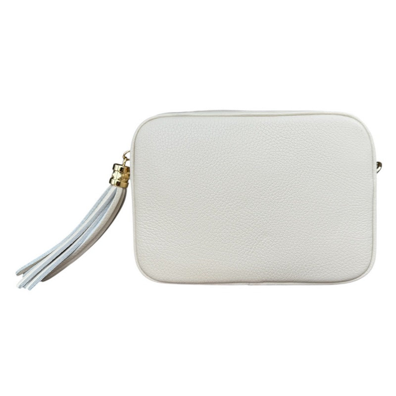 Italian Leather Big Box Bag Cream rear