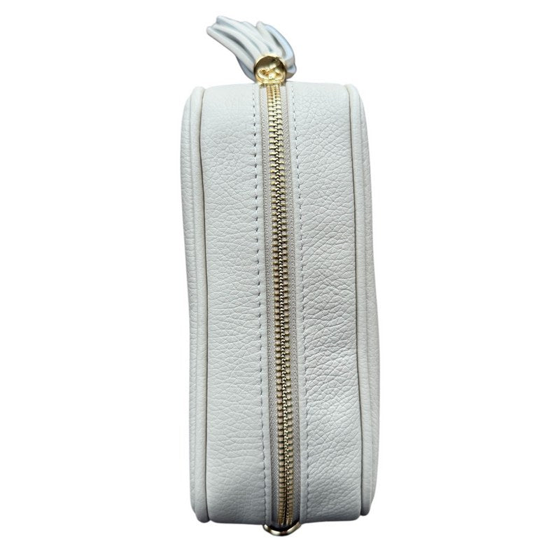 Italian Leather Big Box Bag Cream top