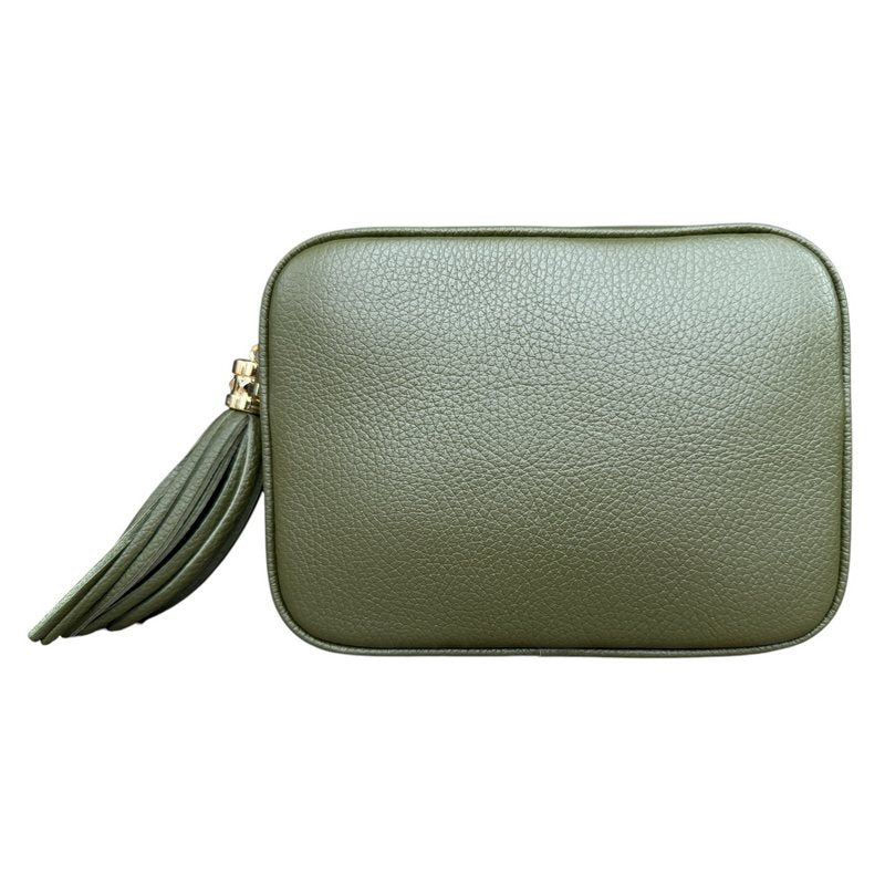 Italian Leather Big Box Bag Olive Green rear