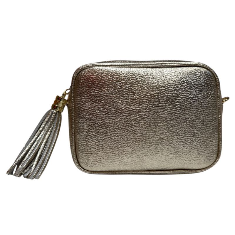 Italian Leather Big Box Bag in Gold rear