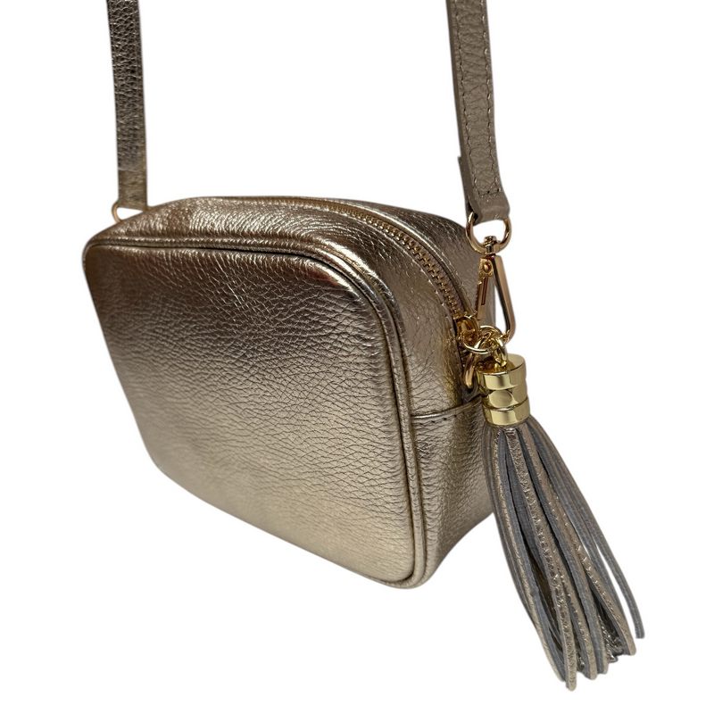 Italian Leather Big Box Bag in Gold side