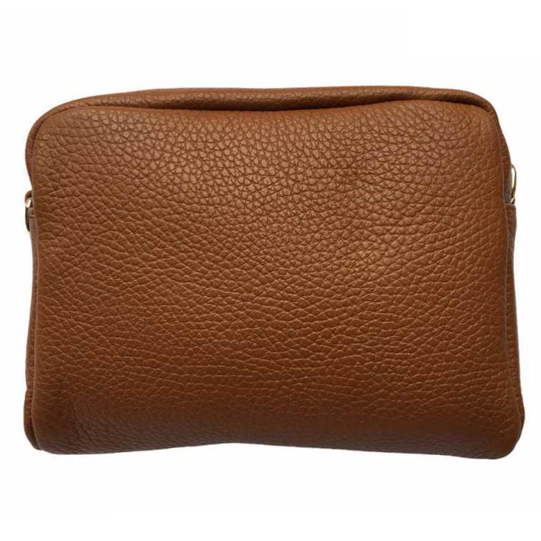 Italian Leather Box Bag in Dark Tan main