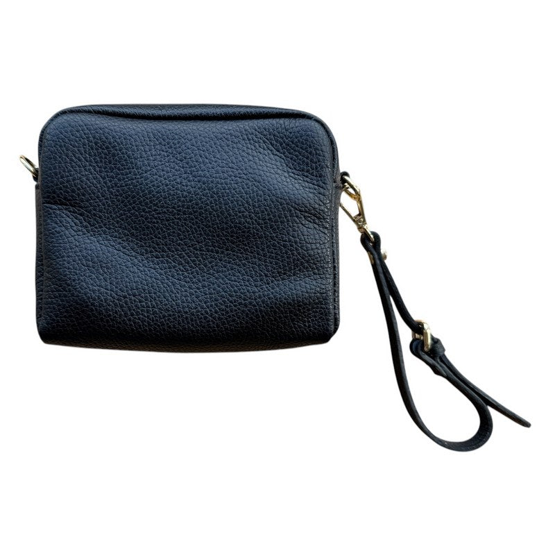 Italian Leather Box Bag in Black front