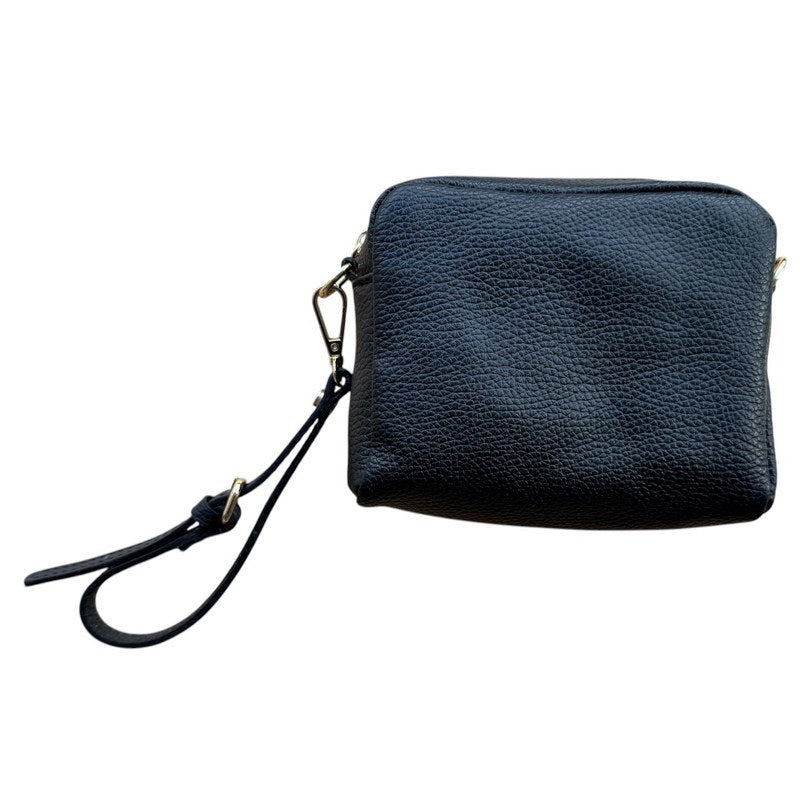 Italian Leather Box Bag in Black rear