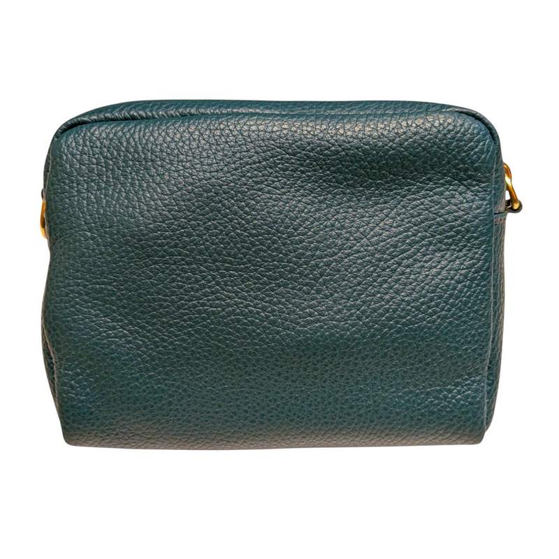 Italian Leather Box Bag in Dark Teal front