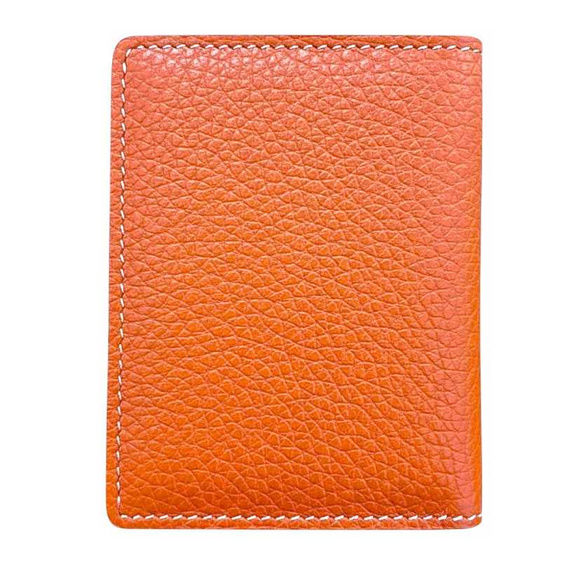 Italian Leather Card Case Burnt Orange PS626 back