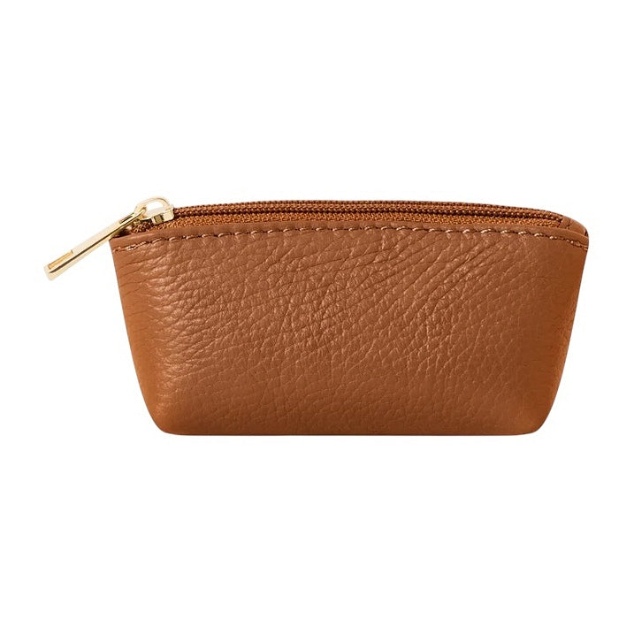 Italian Leather Coin Purse PS598 Dark Tan main