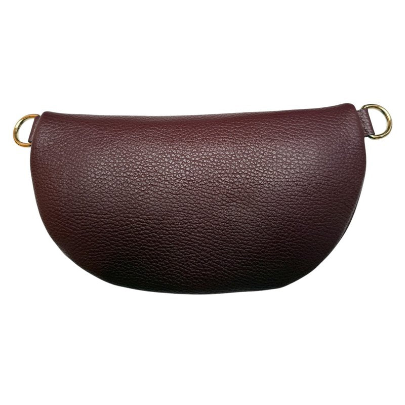 Italian Leather Crescent Waist Bag in Burgundy rear