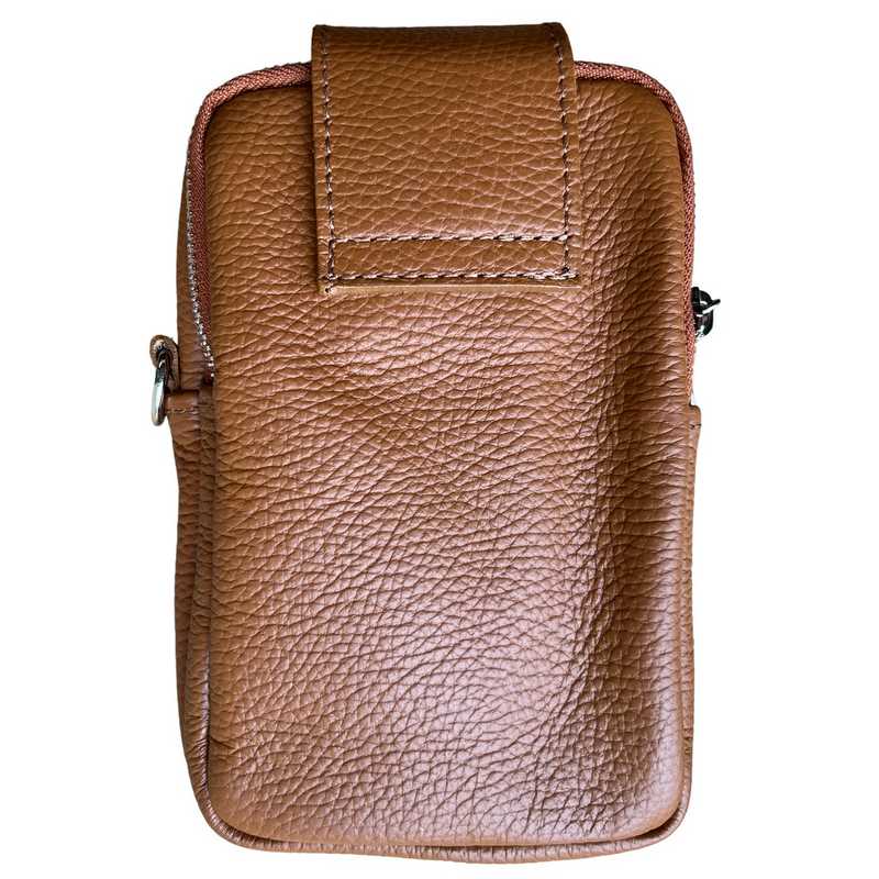 Italian Leather Cross-Body Camera Bag in Tan back