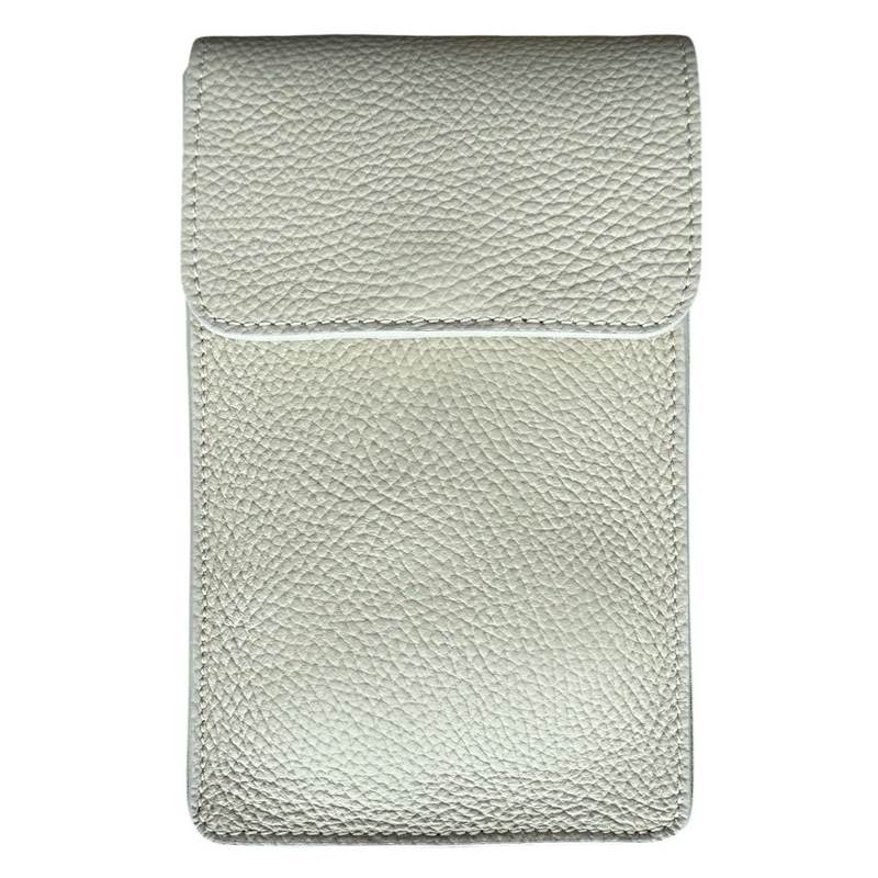 Italian Leather Cross-body Phone Bag Cream front
