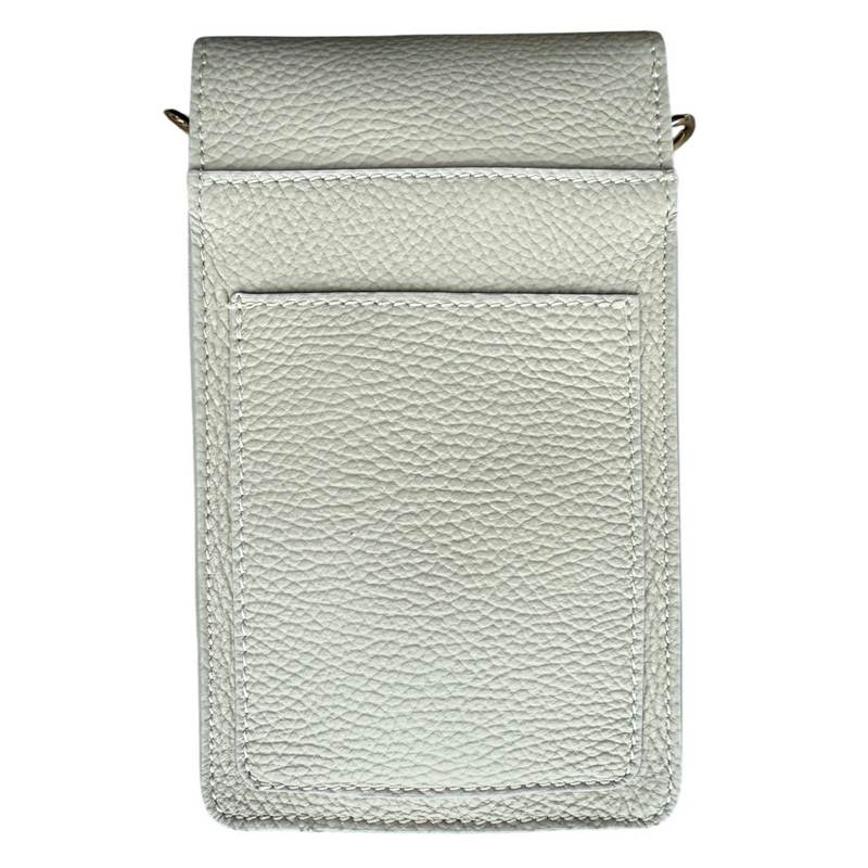 Italian Leather Cross-body Phone Bag Cream rear
