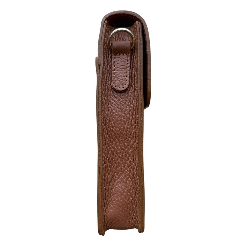 Italian Leather Cross-body Phone Bag Dark Tan side