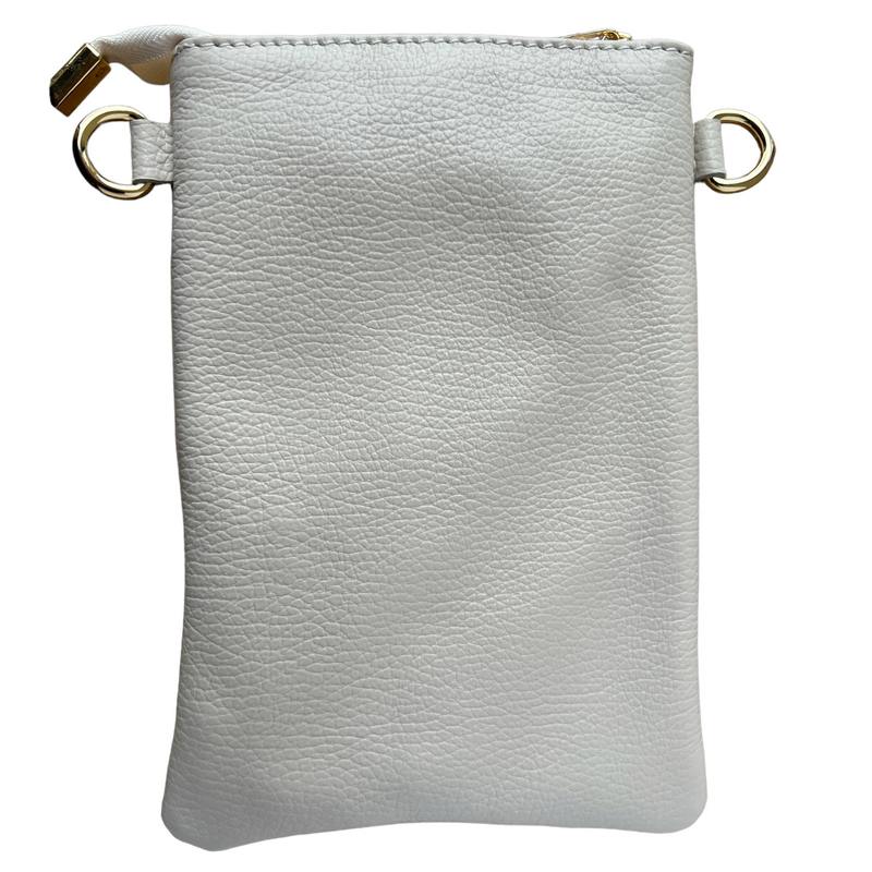 Italian Leather Crossbody Bag in Cream PS522 rear