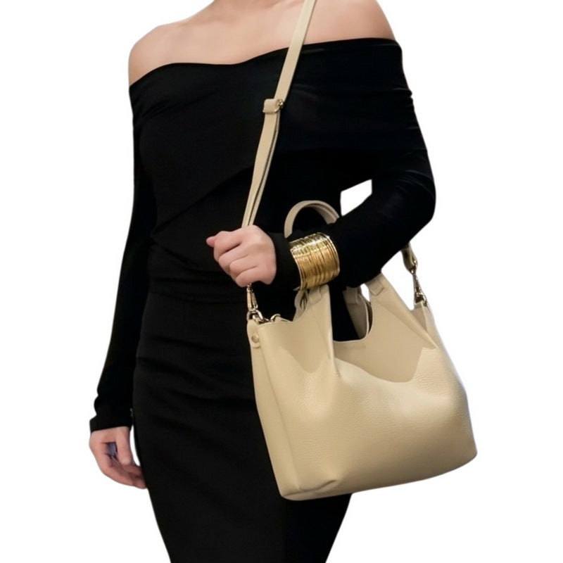 Italian Leather Italian Top-Handle Tote Bag in Cream PM681 model