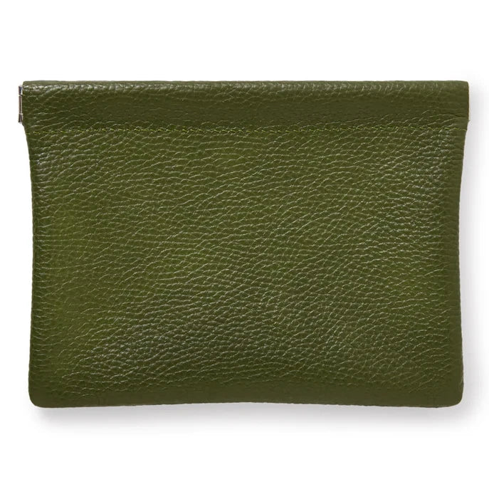 Italian Leather Mini Clutch PS645 Olive Green