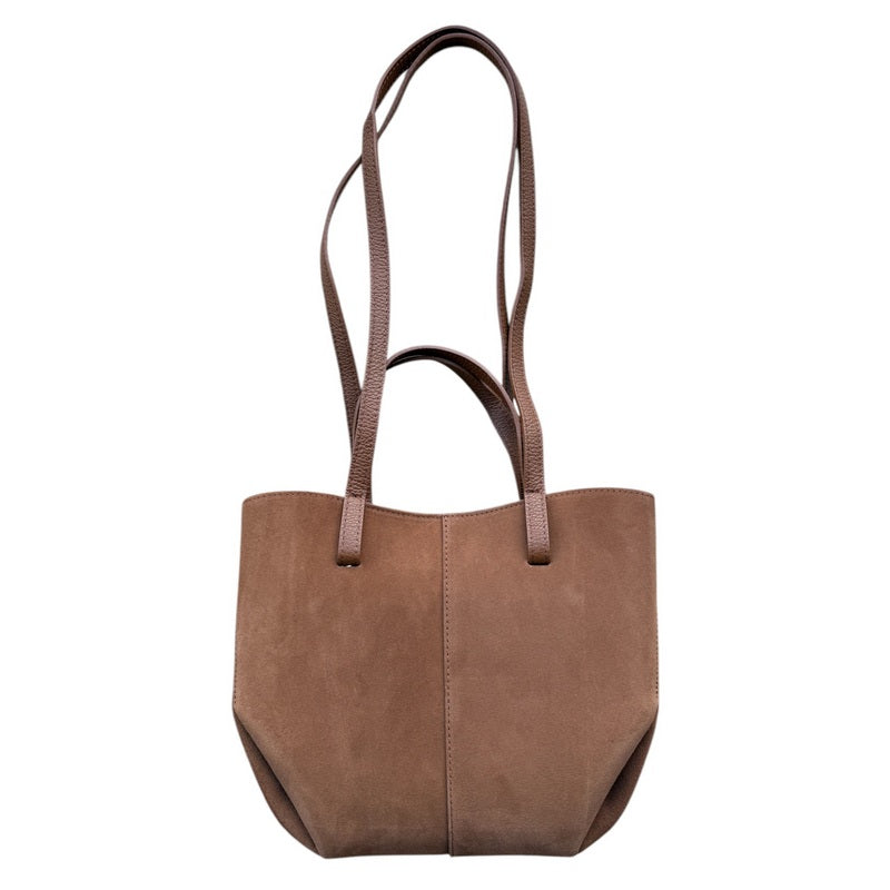 Italian Leather Suede Shoulder Bag Tan rear