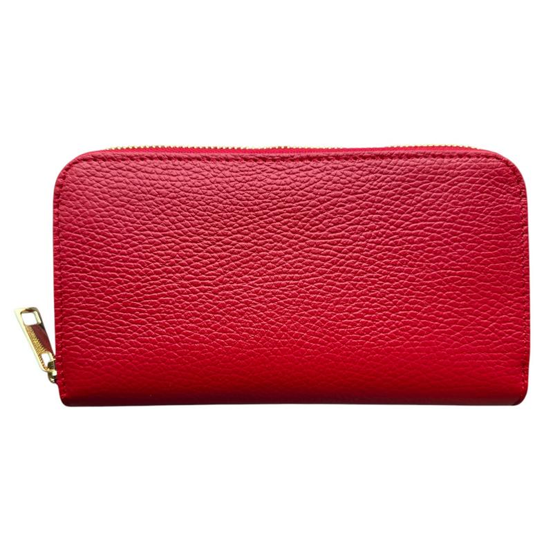 Italian Leather Zipped Purse Red rear