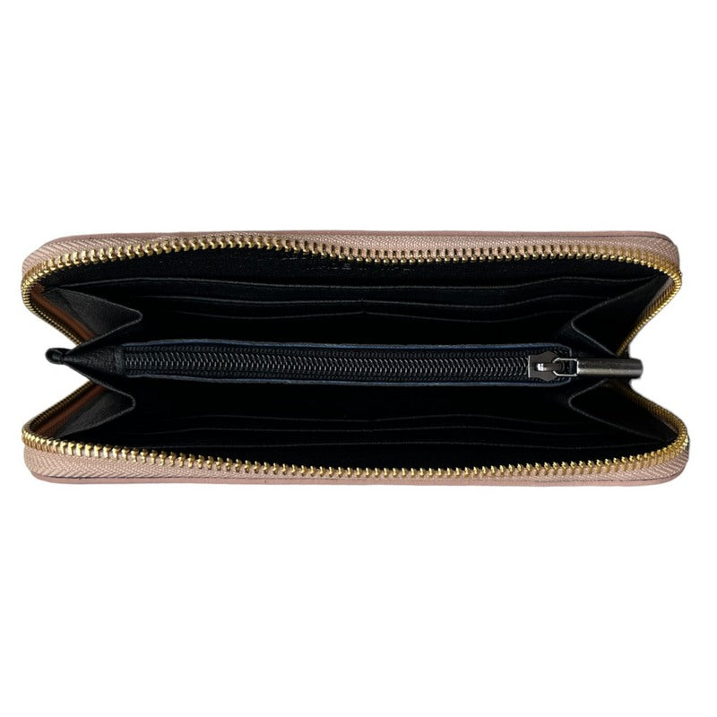 Italian Leather Zipped Purse Smoke Rose PW488 open