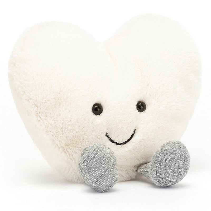 Jellycat Soft Toys Amuseable Cream Heart Small A6CRH front