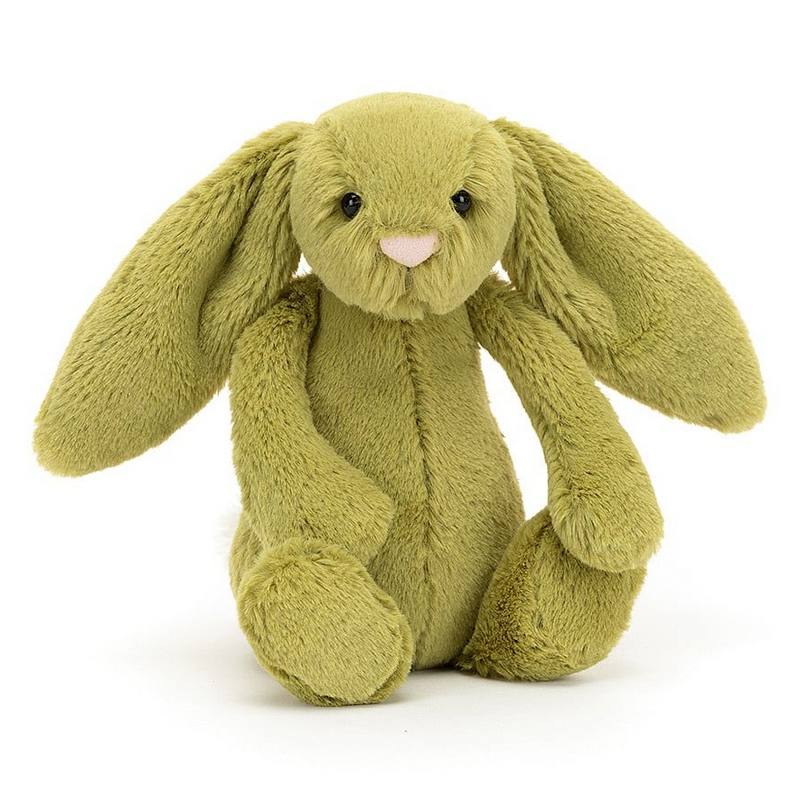 Jellycat Soft Toys Bashful Moss Bunny Little BASS6MOSS angled