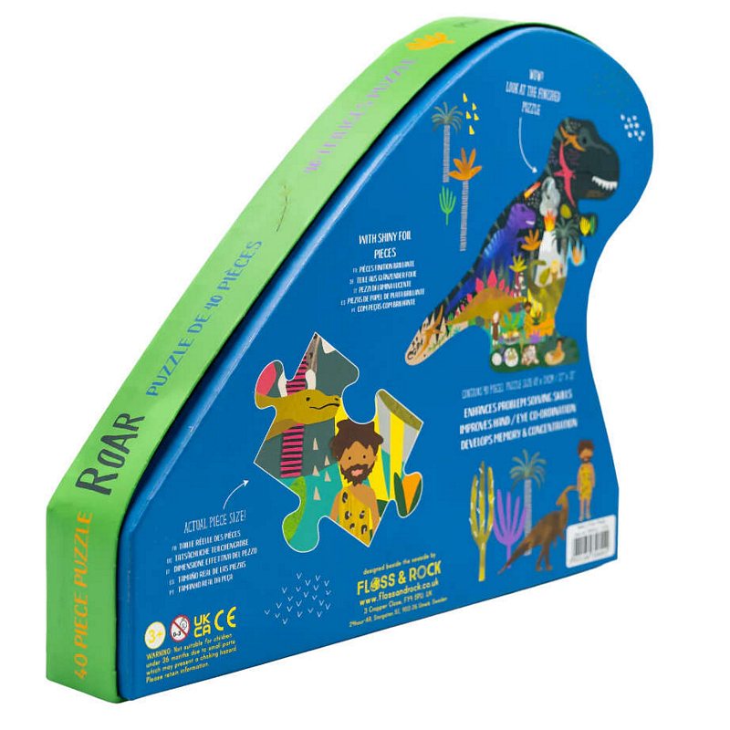 Floss & Rock Jigsaw 40 Piece Shaped Tyranosaurus Dinosaur 45P6461