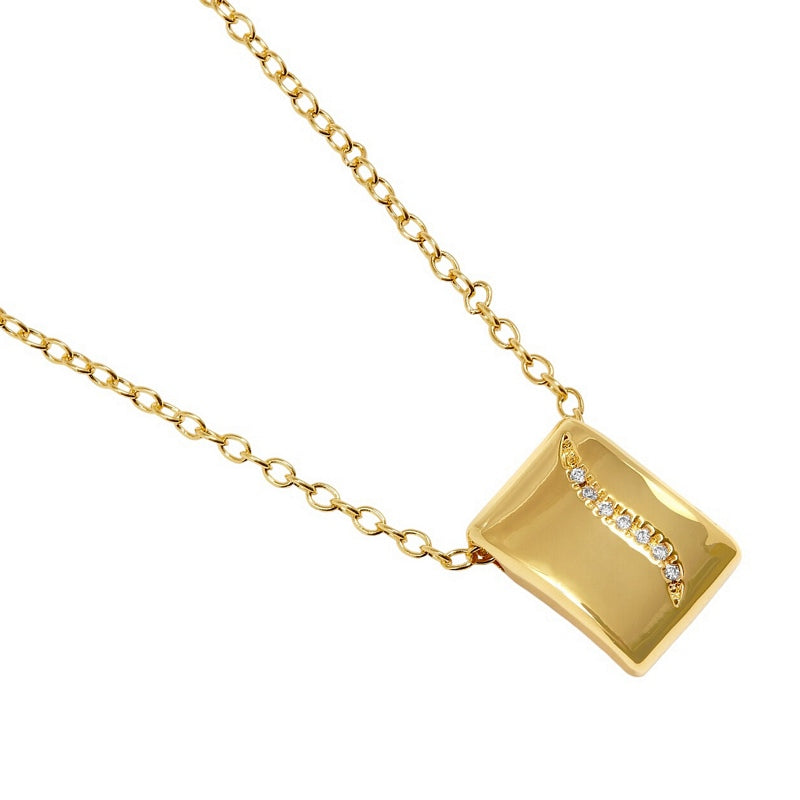 Joma 7728 Style Stories Pave Tag Necklace Gold-plated detail
