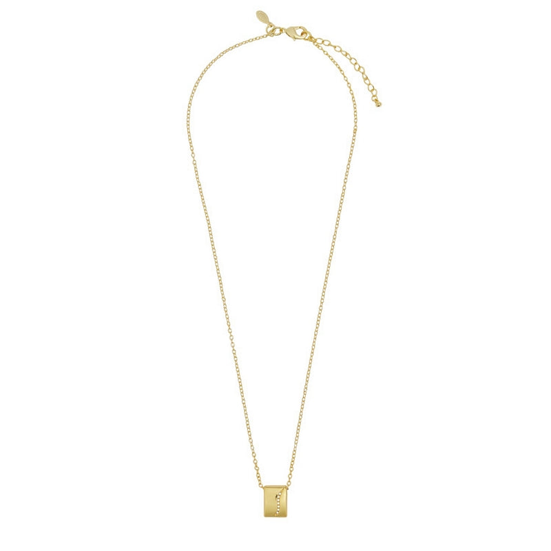 Joma 7728 Style Stories Pave Tag Necklace Gold-plated necklace