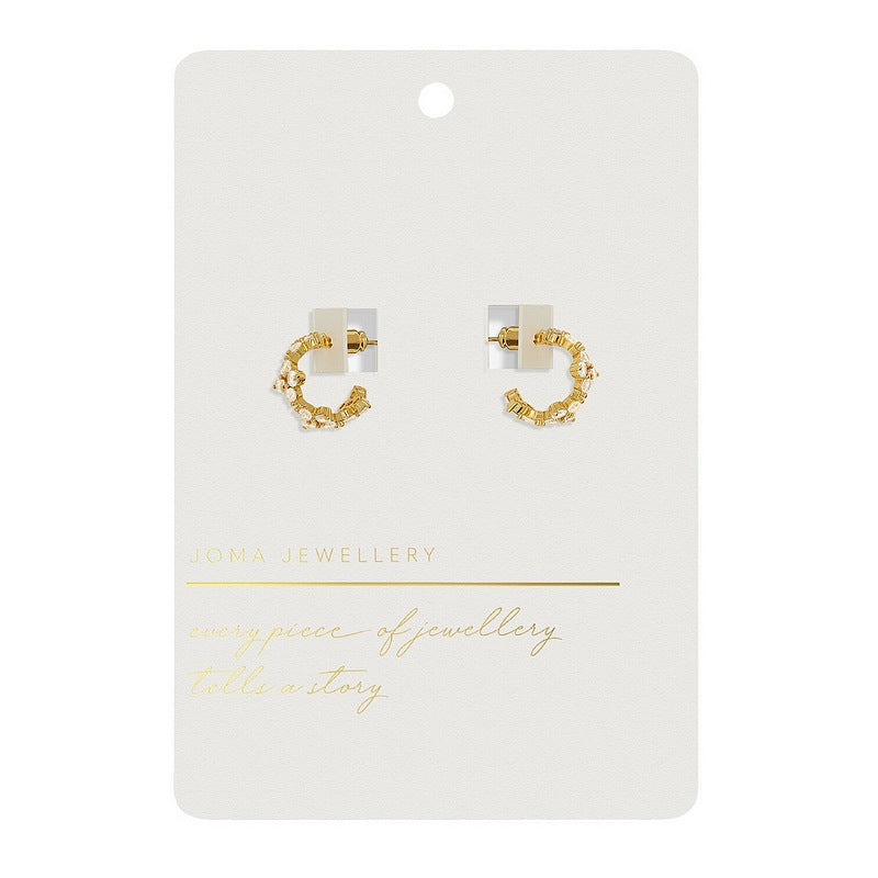 Joma 7730 Style Stories Pave Clover Hoop Earrings Gold-plated packaging
